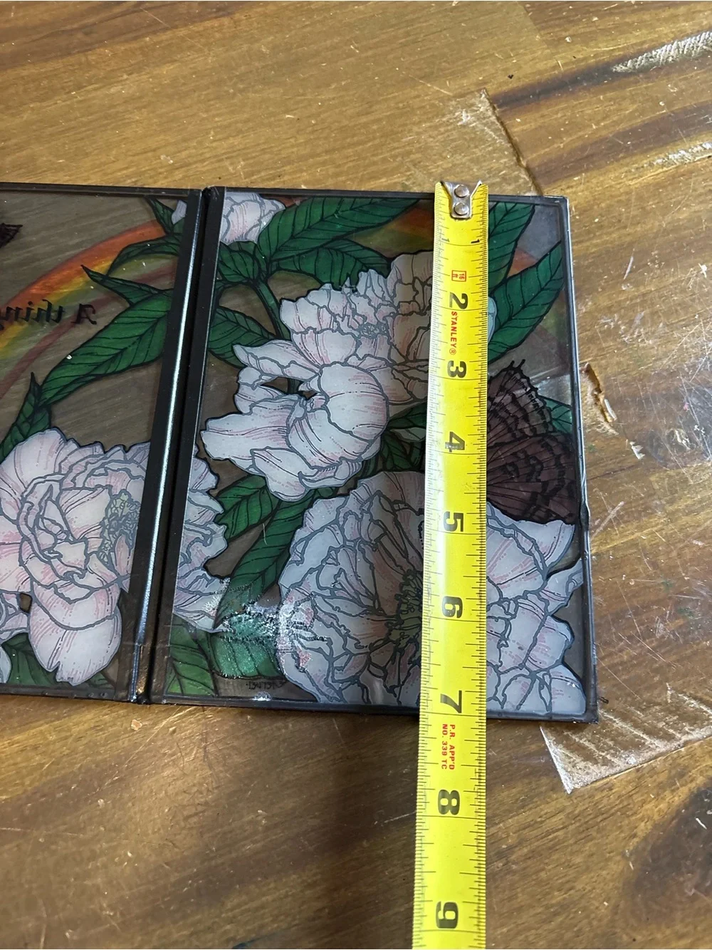 YORKCRAFT 1981 Stained Glass Butterflies Rainbow Vintage Decor Floral Whimsy